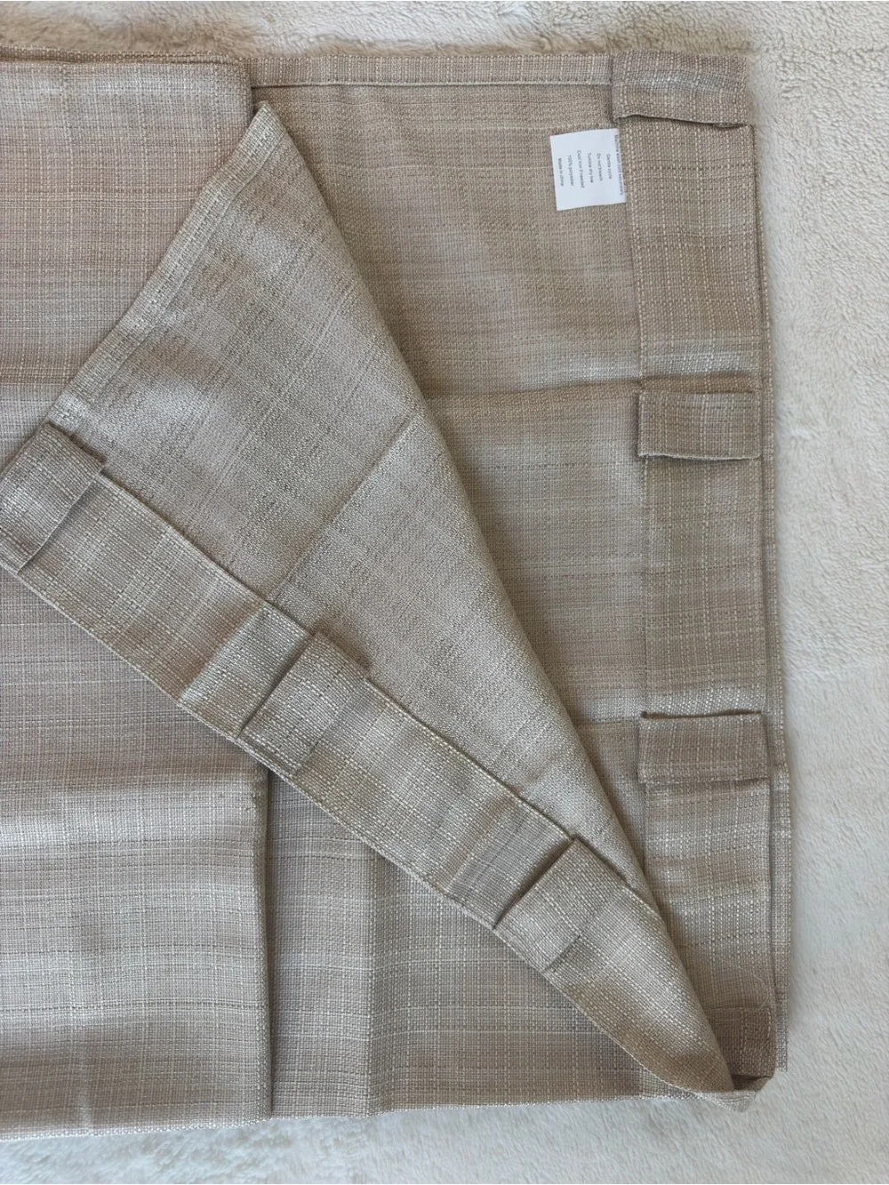 jinchan Taupe Linen Textured Curtains 63 Inch Length x 38 W - 2 Panels ITEM2699